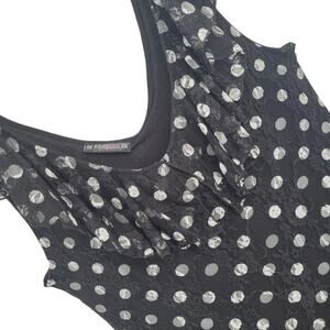 Pyramid Collection Polka Dot Midi Dress Lace Tiered Cottagecore Classic